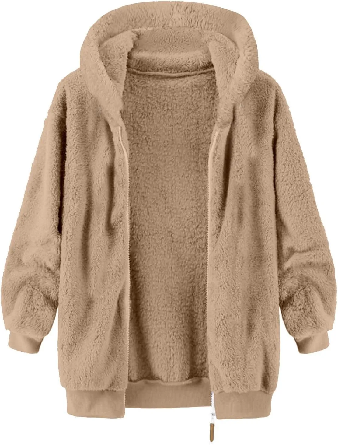 Muscularfit Men's Double Sided Furry Jacket Fall Winter Fashion Hood Coat Warm Down Jacket Full Zip Thicken Padded Outerwear