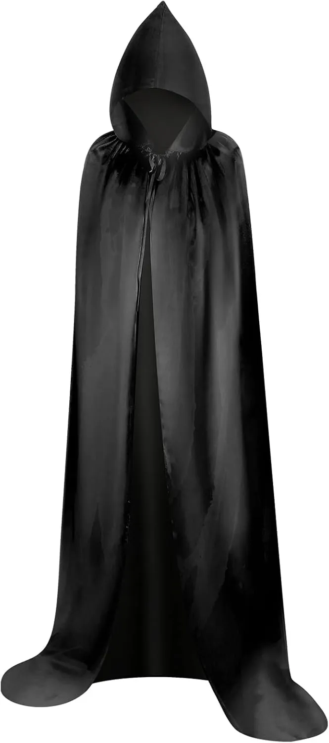 Myir JUN Unisex Hooded Cloak Robe Costume Halloween Hooded Full Length Hooded Cloak Halloween Christmas Fancy Cape Costumes
