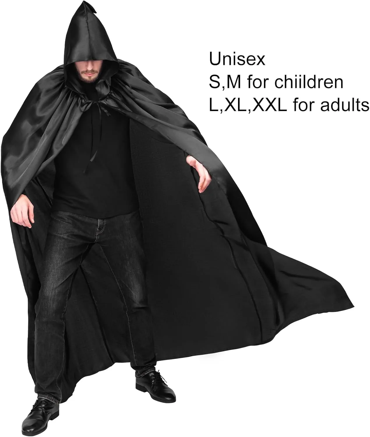 Myir JUN Unisex Hooded Cloak Robe Costume Halloween Hooded Full Length Hooded Cloak Halloween Christmas Fancy Cape Costumes
