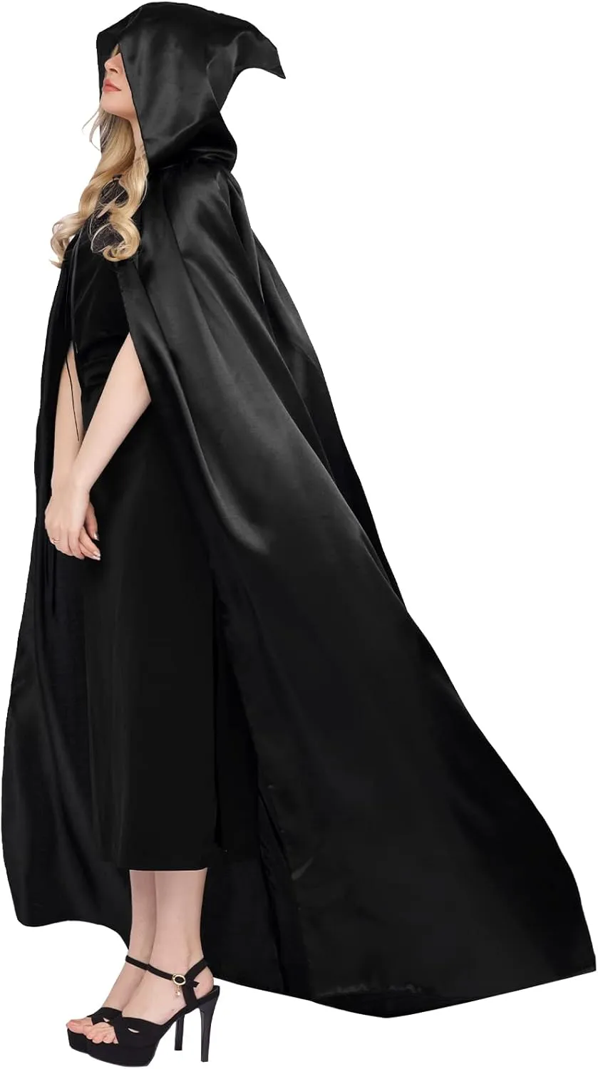 Myir JUN Unisex Hooded Cloak Robe Costume Halloween Hooded Full Length Hooded Cloak Halloween Christmas Fancy Cape Costumes