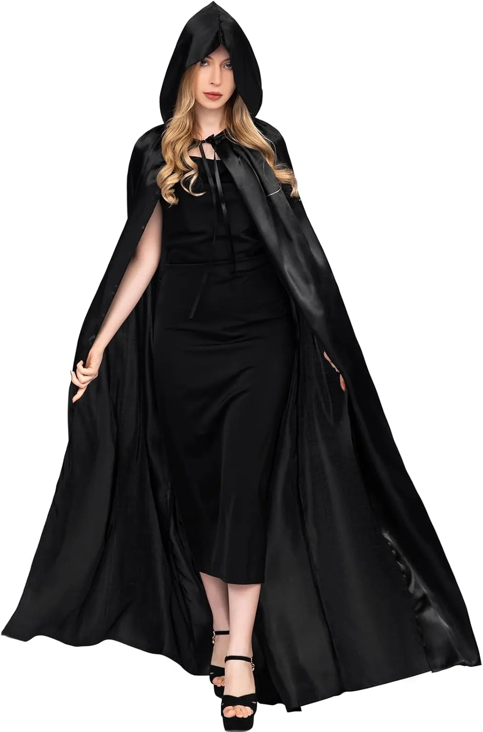 Myir JUN Unisex Hooded Cloak Robe Costume Halloween Hooded Full Length Hooded Cloak Halloween Christmas Fancy Cape Costumes