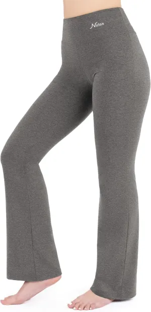 Nirlon Womens Bootcut Yoga Pants - Wide Leg Pants for Women Soft & Breathable Bootcut Yoga Pants for Yoga Regular & Plus Size