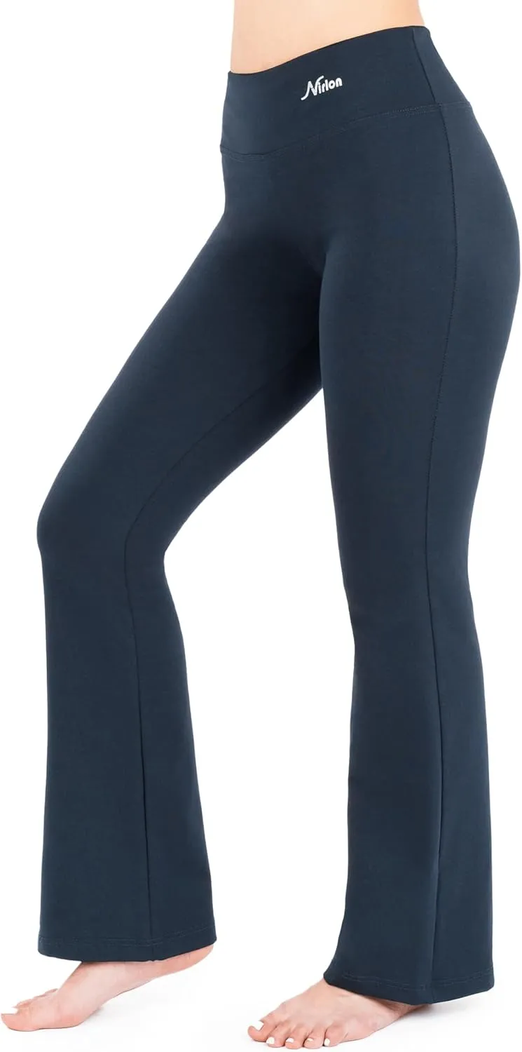 Nirlon Womens Bootcut Yoga Pants - Wide Leg Pants for Women Soft & Breathable Bootcut Yoga Pants for Yoga Regular & Plus Size