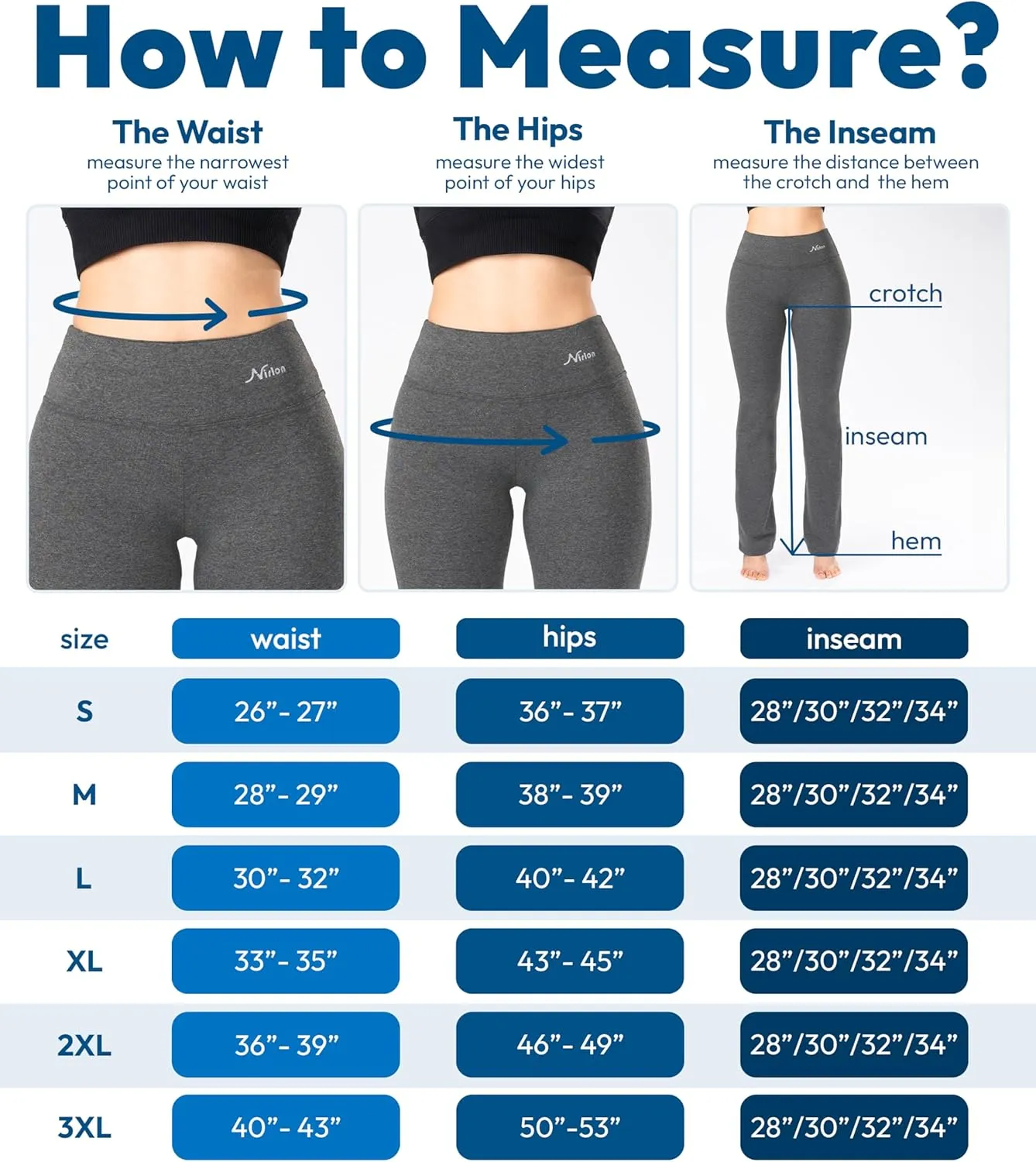 Nirlon Womens Bootcut Yoga Pants - Wide Leg Pants for Women Soft & Breathable Bootcut Yoga Pants for Yoga Regular & Plus Size