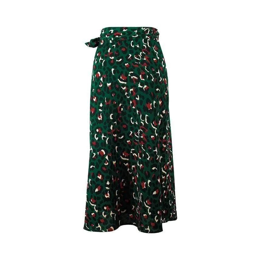OOTN Vintage Leopard Print Long Skirts For Women