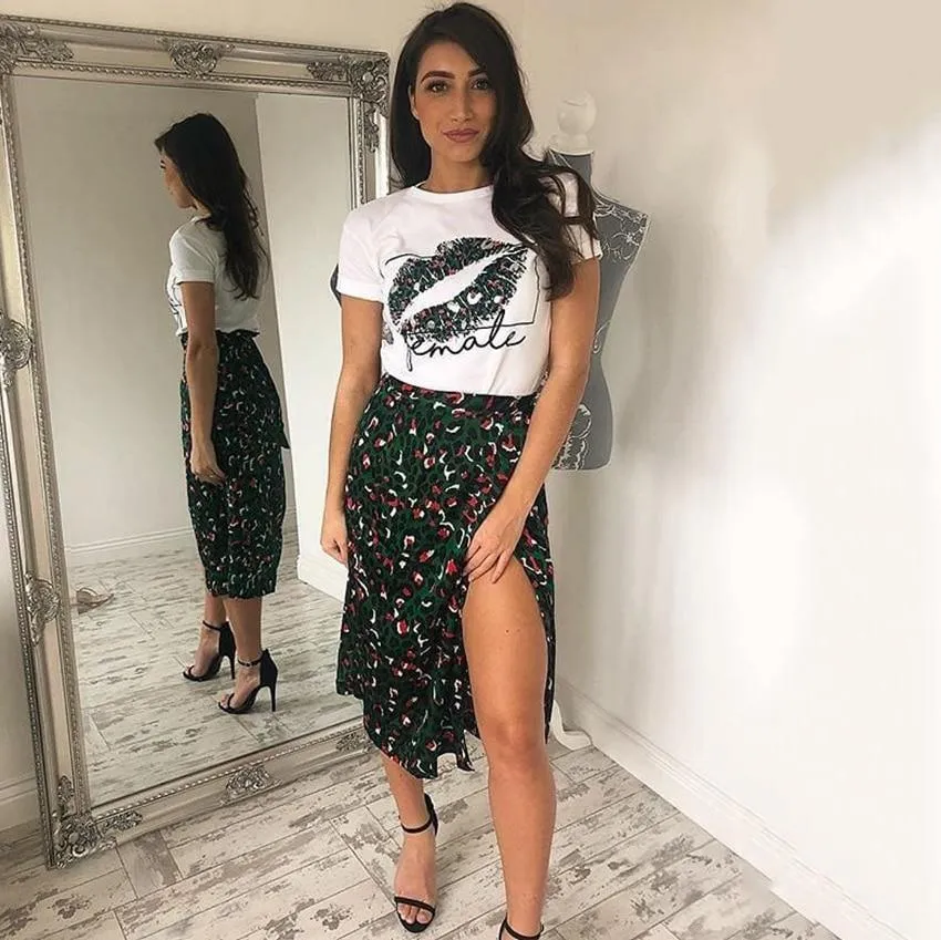 OOTN Vintage Leopard Print Long Skirts For Women