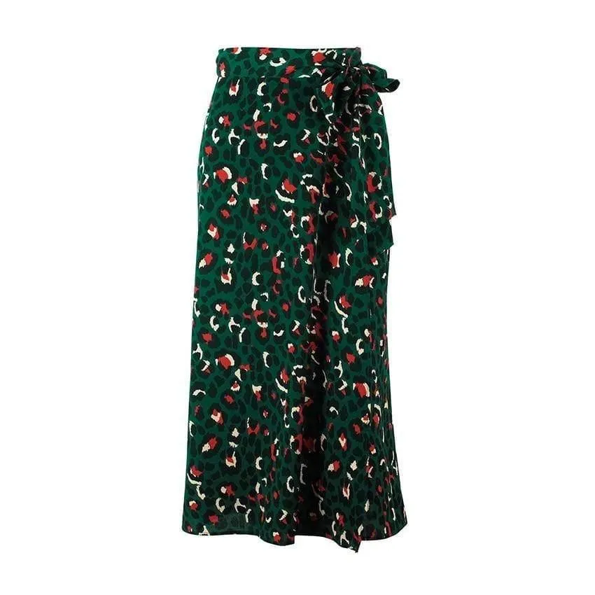 OOTN Vintage Leopard Print Long Skirts For Women