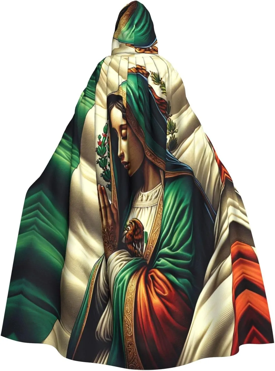 Our Lady of Guadalupe Virgin Mary Hooded Cloak Long Cape Unisex for Party Halloween Christmas Cosplay Holidays Decor Halloween Long Cloak