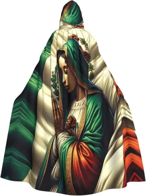Our Lady of Guadalupe Virgin Mary Hooded Cloak Long Cape Unisex for Party Halloween Christmas Cosplay Holidays Decor Halloween Long Cloak