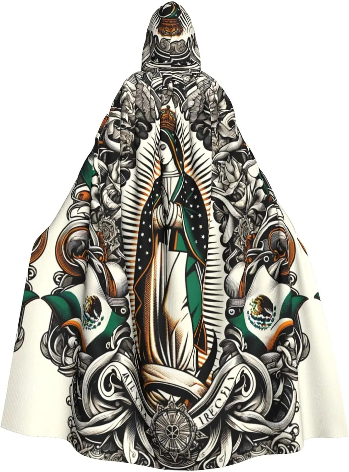 Our Lady of Guadalupe Virgin Mary Hooded Cloak Long Cape Unisex for Party Halloween Christmas Cosplay Holidays Decor Halloween Long Cloak