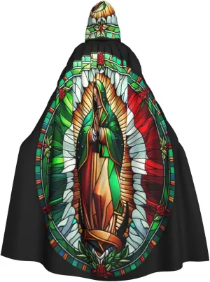 Our Lady of Guadalupe Virgin Mary Hooded Cloak Long Cape Unisex for Party Halloween Christmas Cosplay Holidays Decor Halloween Long Cloak