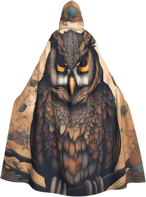 Owl Beliefs Picture Adult hooded cape Hooded Cloak Suitable for Halloween, cosplay costumes, Christmas parties