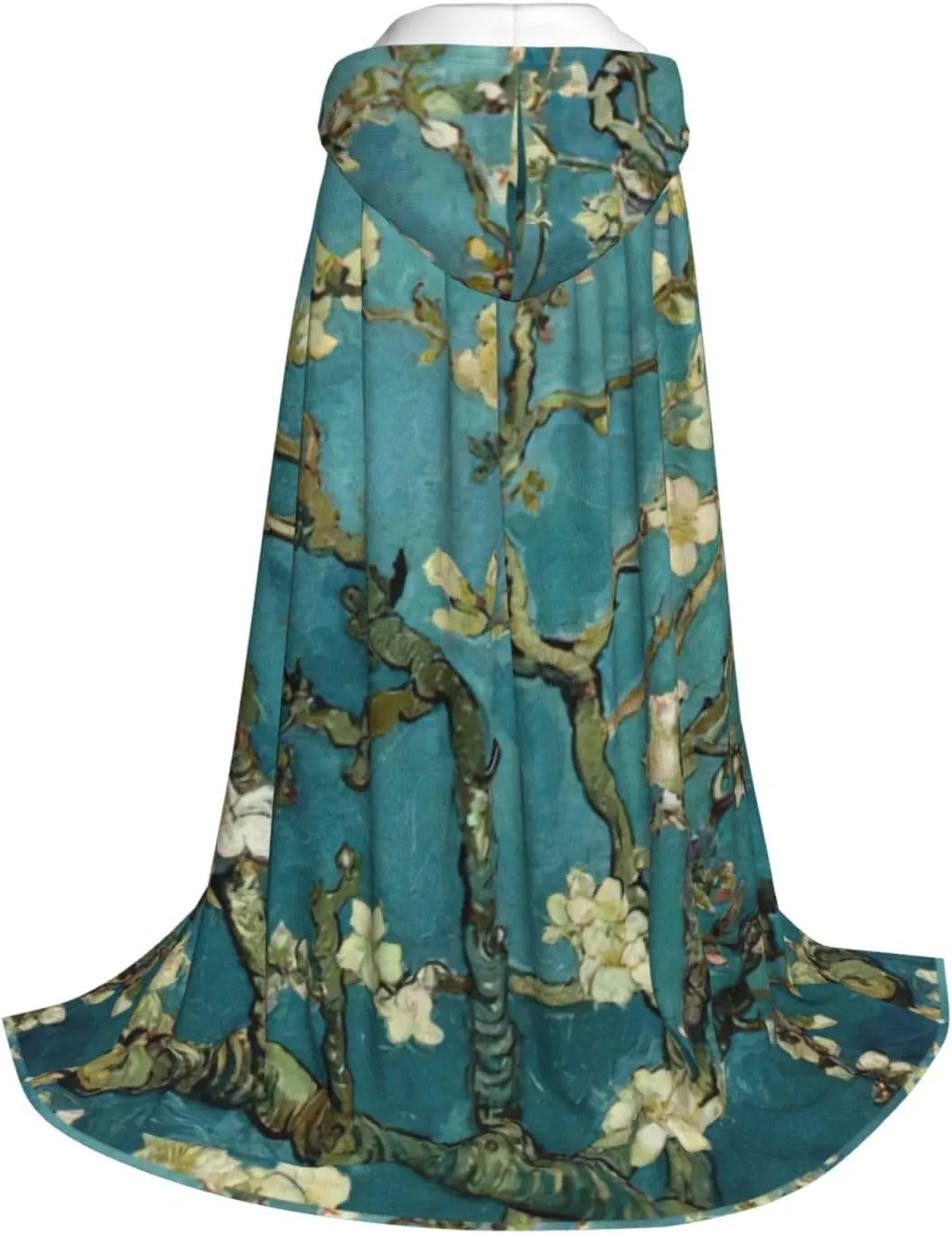 Painting Almond Blossoms Print Halloween Hooded Cape Cosplay Cape & Witch Cloak - Unisex Halloween Hooded Cloak