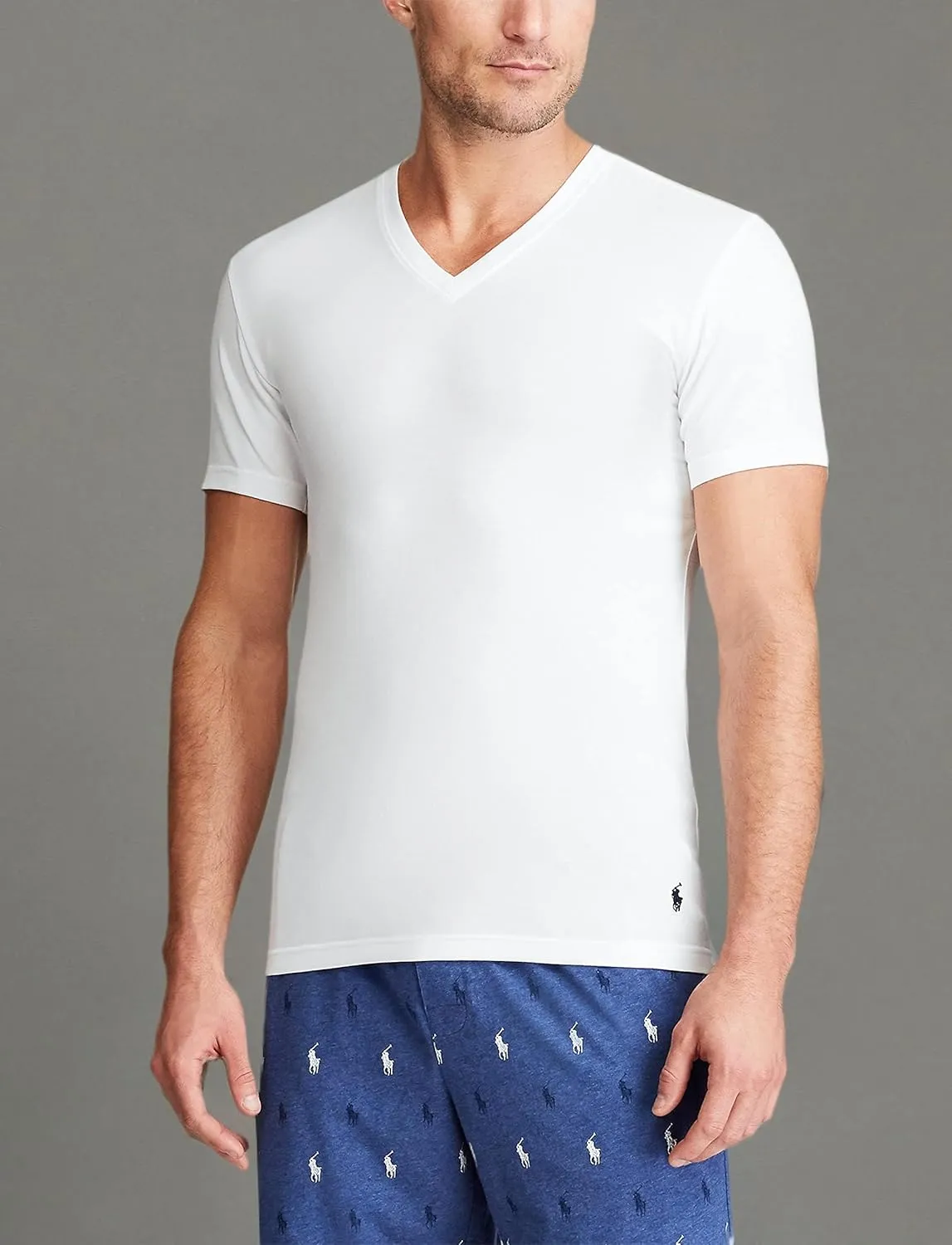 POLO Men's Slim Fit Stretch V-Neck Tee