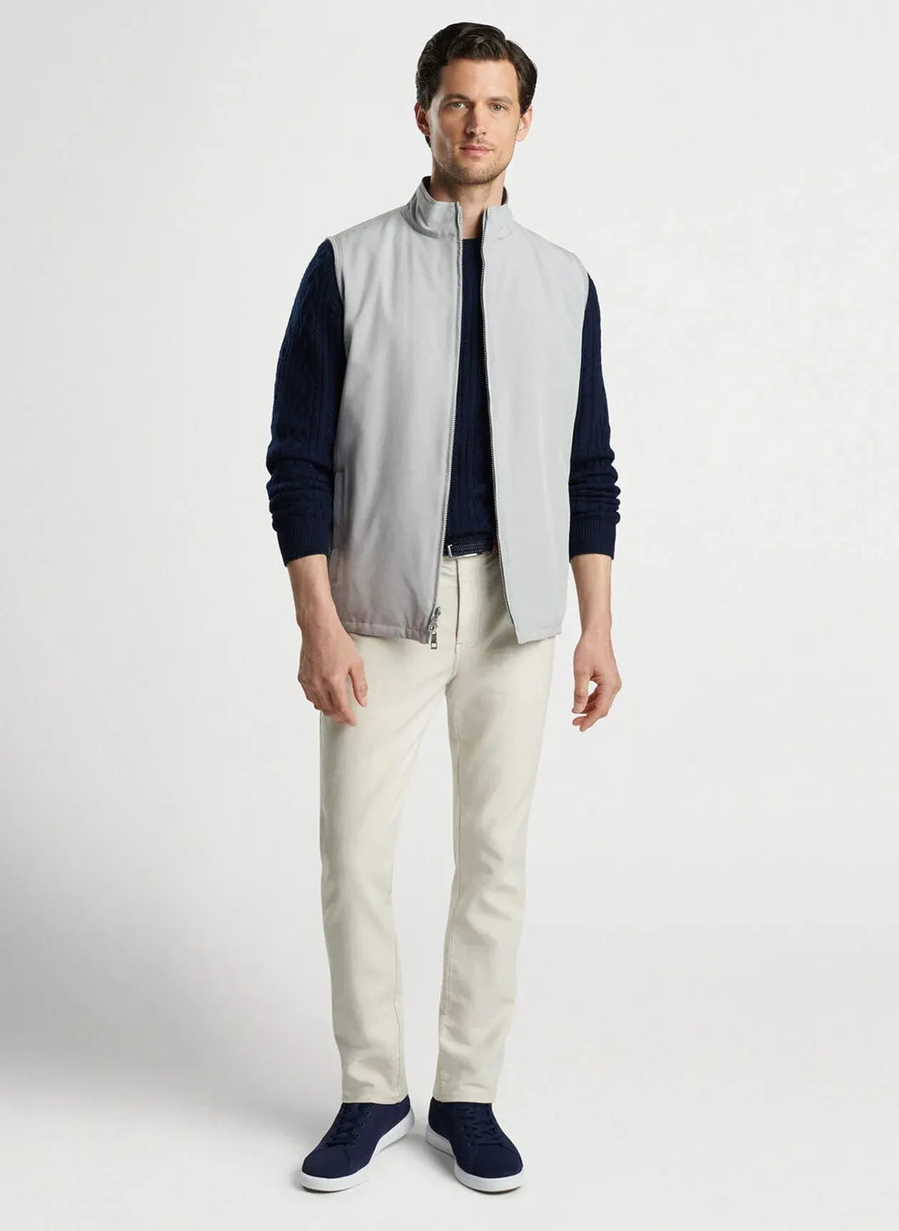 Portrush Reversible Hybrid Vest in Gale Grey by Peter Millar