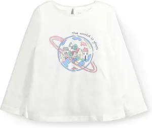 Premium Organic Cotton Long Sleeve Shirt for Little Girls and Toddlers - Ultra-Soft, Breathable and Durable