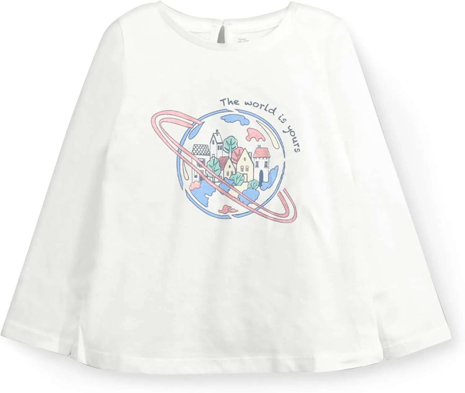 Premium Organic Cotton Long Sleeve Shirt for Little Girls and Toddlers - Ultra-Soft, Breathable and Durable