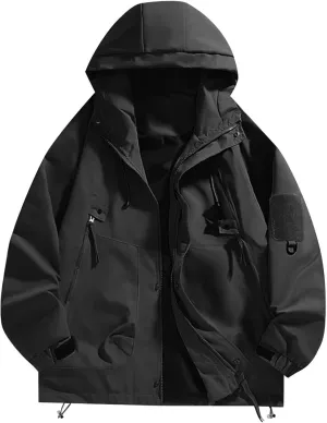 Prime Big Deal of Deals Lightning of Today Canvas Overcoat Dad Men Faux Hooded Cotton Padded Outerwear and Coats Men Dress Coat Mens Jacket Large Tall Work Jackets Men 6XL F-Black