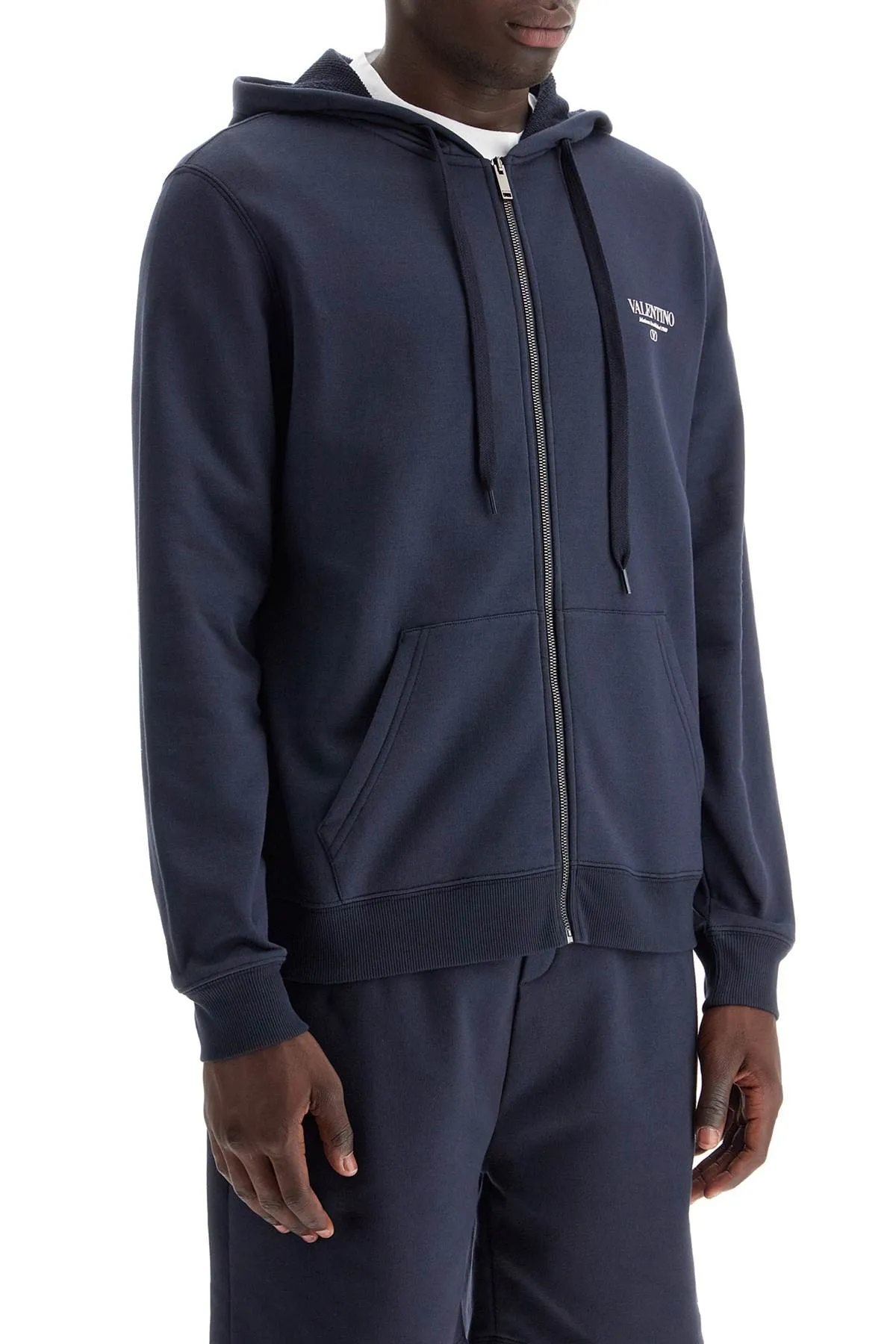 "full zip sweatshirt with logo print