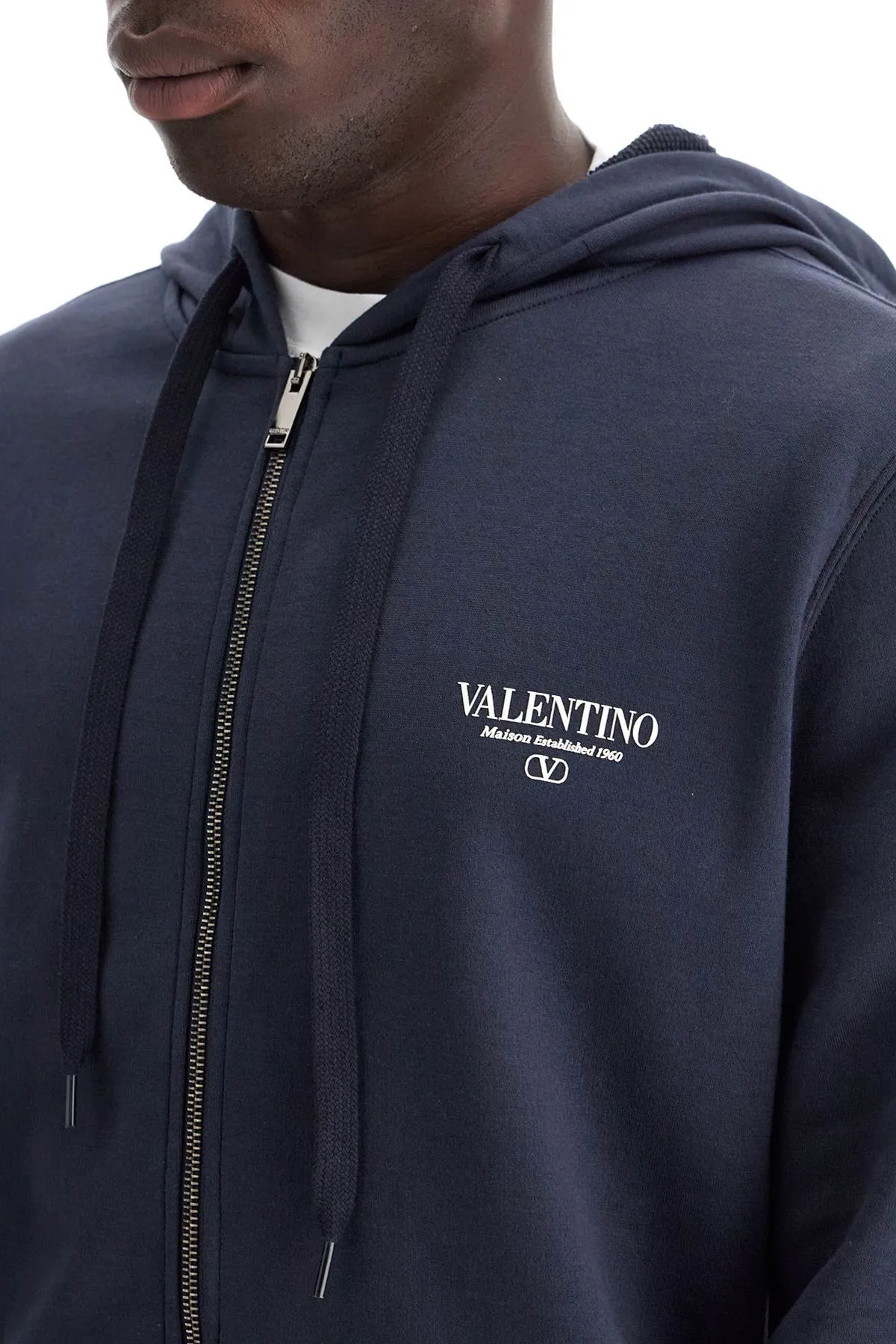 "full zip sweatshirt with logo print