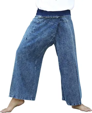 RaanPahMuang Thai Fisherman Pants Men/Women, Loose Yoga, Pirate, Harem Pants, 100% Cotton, Unisex Kimono Pants