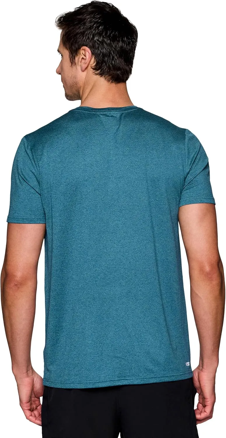 RBX Active Men's Athletic Fit Workout Tee, Short Sleeve Moisture Wicking Quick Drying Crewneck Training Shirt