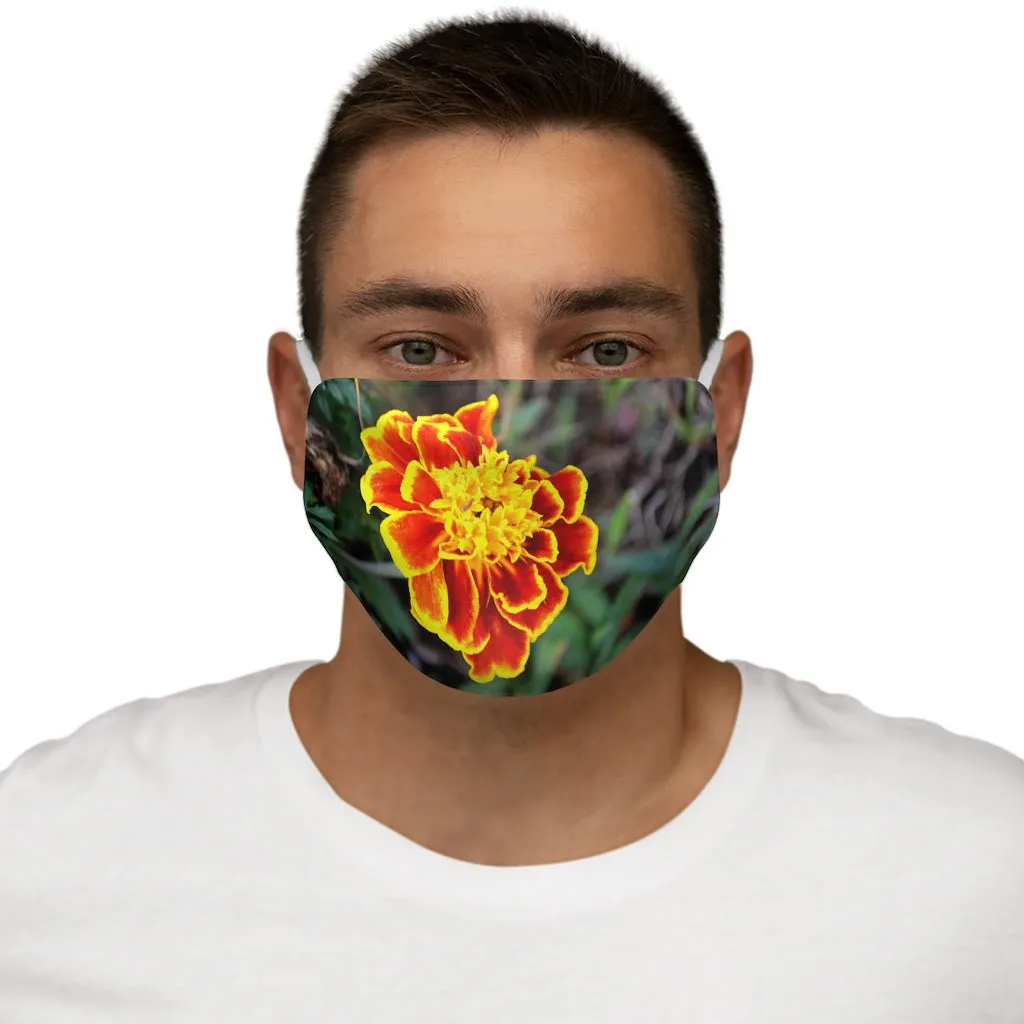 Red and Yellow Flower Snug-Fit Polyester Face Mask