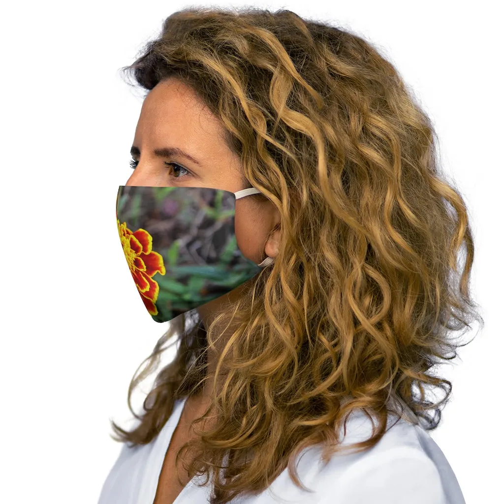 Red and Yellow Flower Snug-Fit Polyester Face Mask