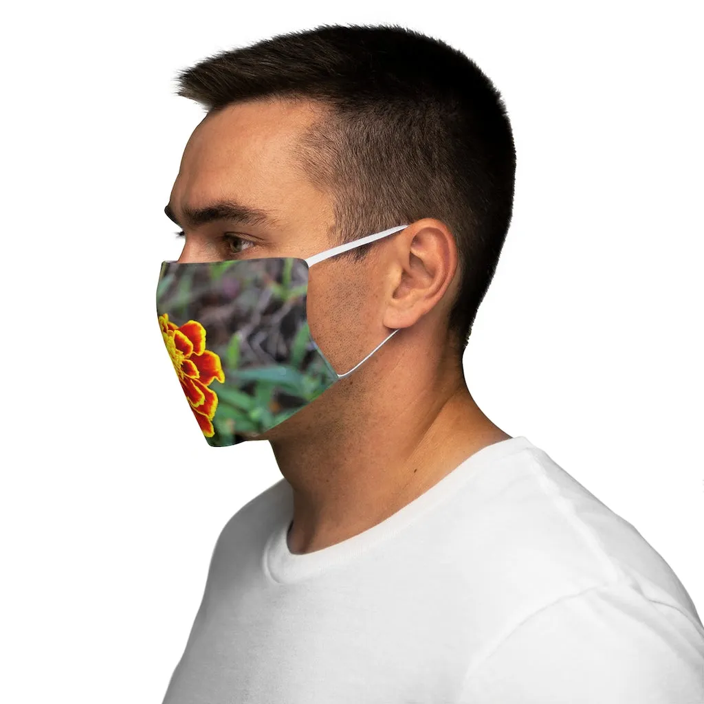 Red and Yellow Flower Snug-Fit Polyester Face Mask