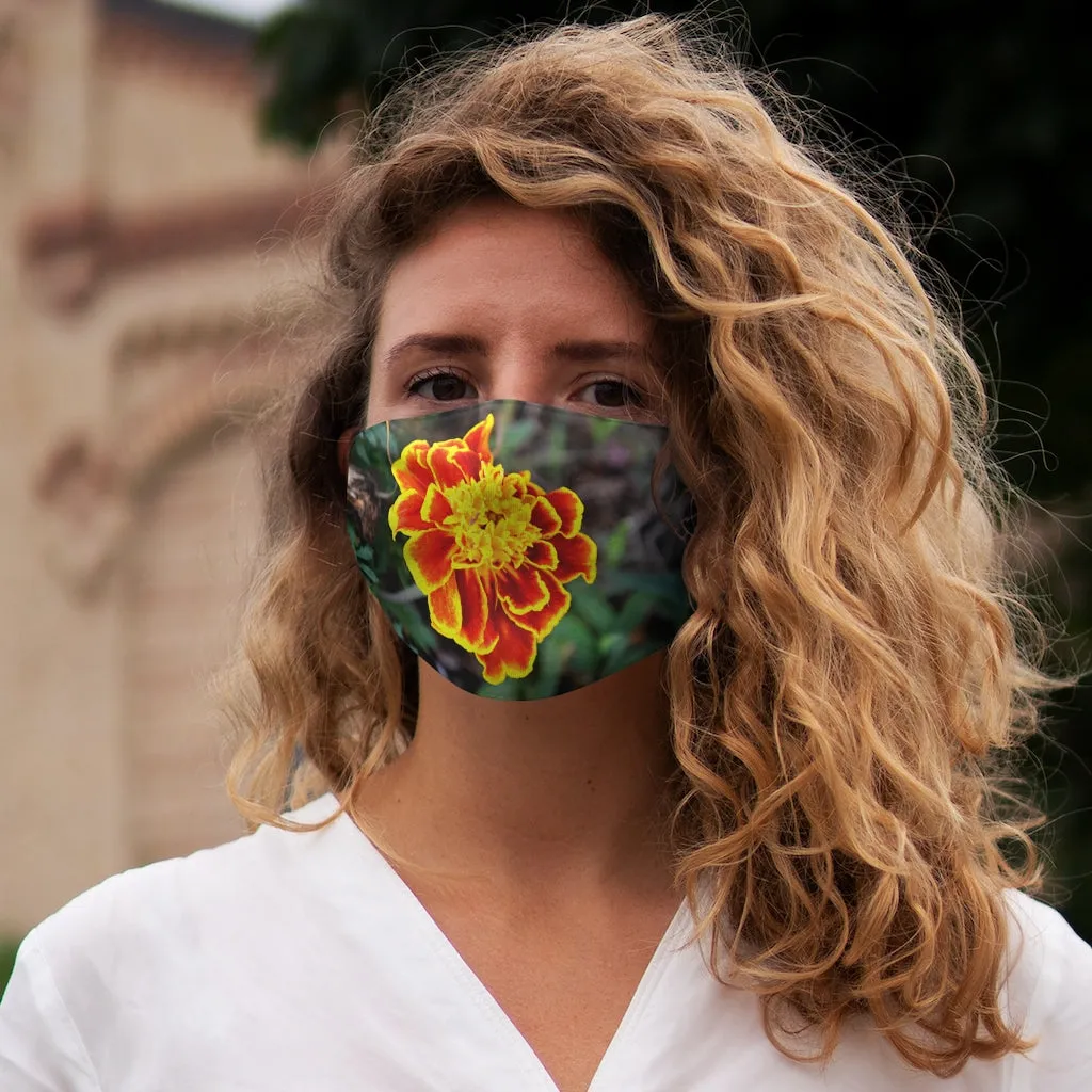 Red and Yellow Flower Snug-Fit Polyester Face Mask