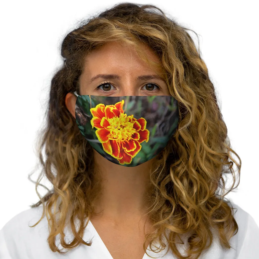 Red and Yellow Flower Snug-Fit Polyester Face Mask