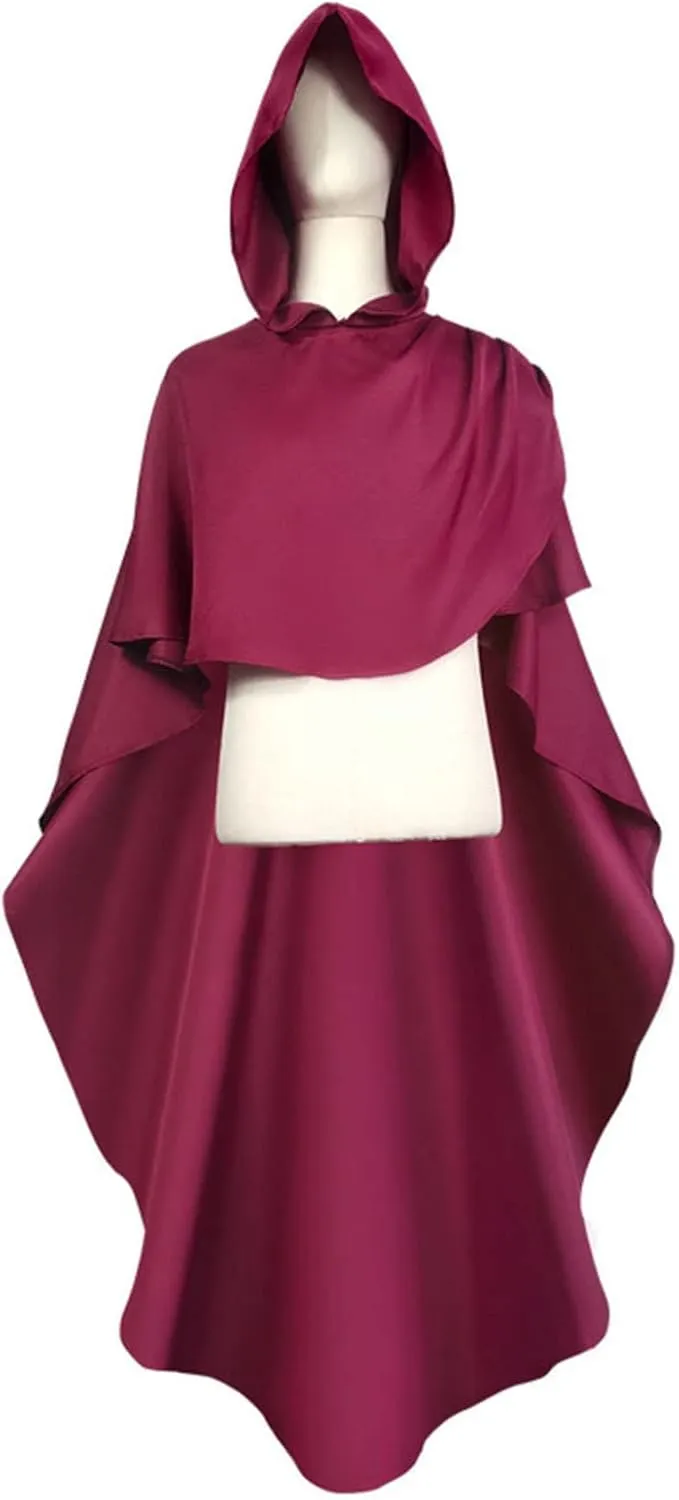 Ruziyoog Women's Medieval Vintage Hooded Cloak Robe Full Length Hooded Robe Cosplay Adult Halloween Witch Cloak Outwear