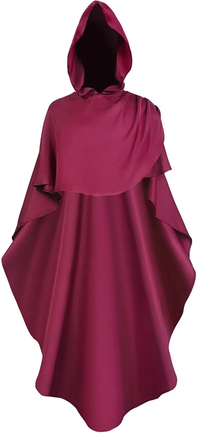 Ruziyoog Women's Medieval Vintage Hooded Cloak Robe Full Length Hooded Robe Cosplay Adult Halloween Witch Cloak Outwear