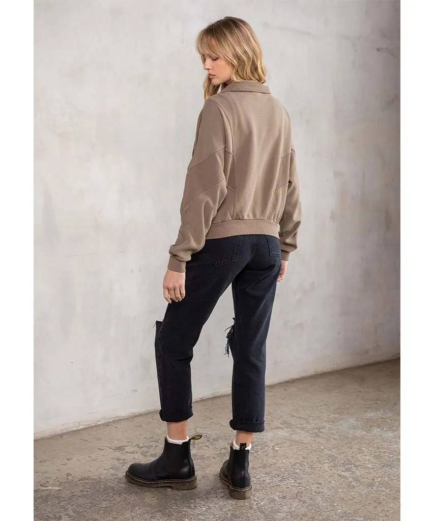 Saturdays Zip-Up Sweatshirt Mushroom