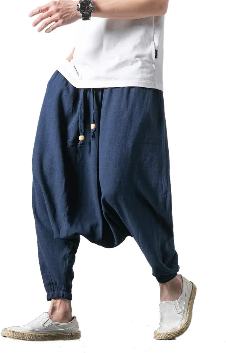 Seidarise Men's Harem Pants, Drop Crotch Pants, Genie Pants Plus Size Harem Jogge Balloon Yoga