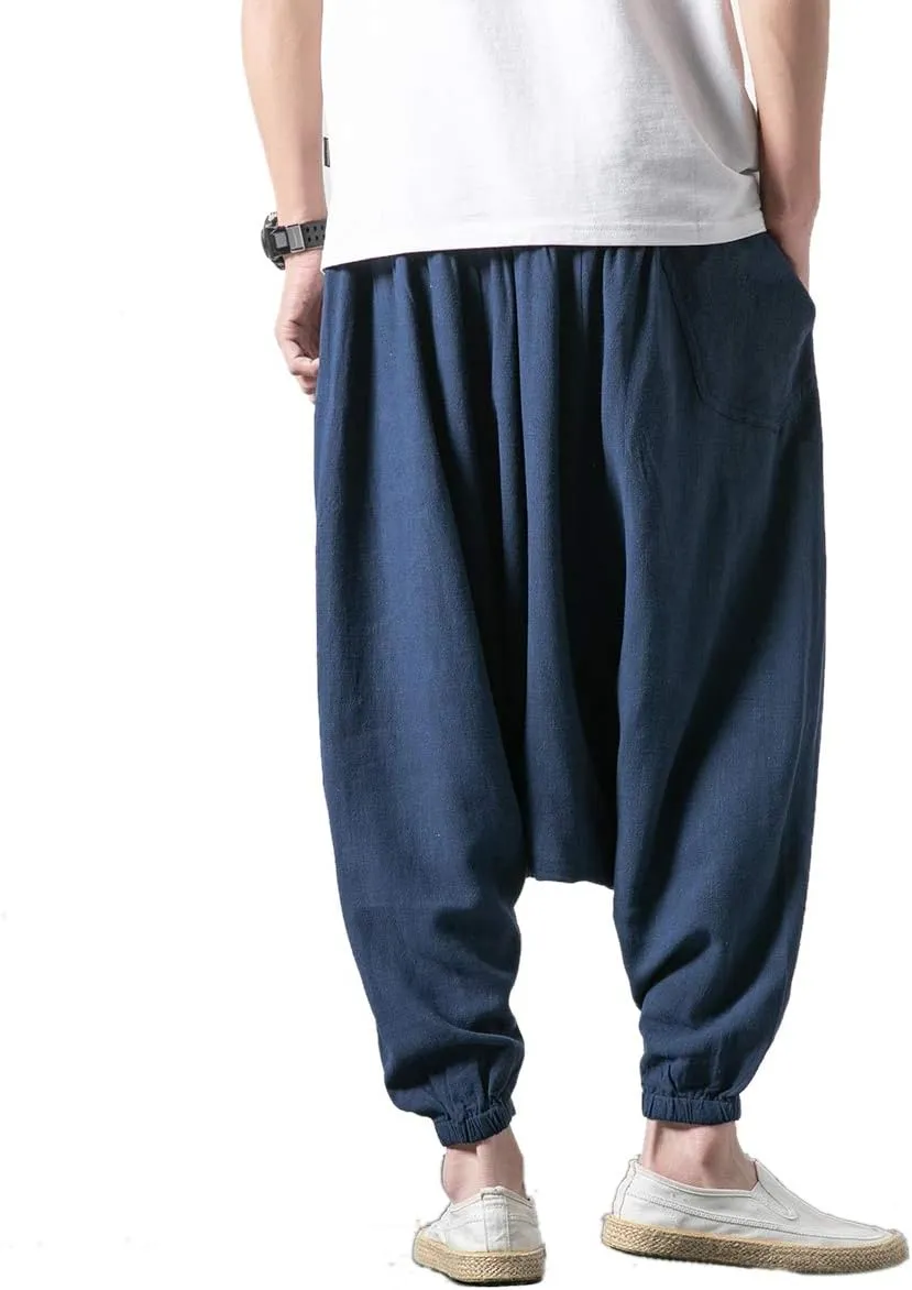 Seidarise Men's Harem Pants, Drop Crotch Pants, Genie Pants Plus Size Harem Jogge Balloon Yoga