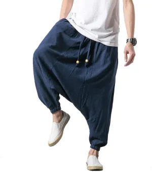 Seidarise Men's Harem Pants, Drop Crotch Pants, Genie Pants Plus Size Harem Jogge Balloon Yoga