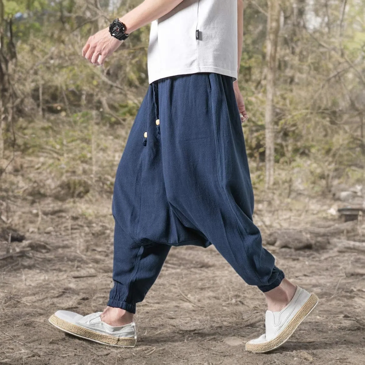 Seidarise Men's Harem Pants, Drop Crotch Pants, Genie Pants Plus Size Harem Jogge Balloon Yoga
