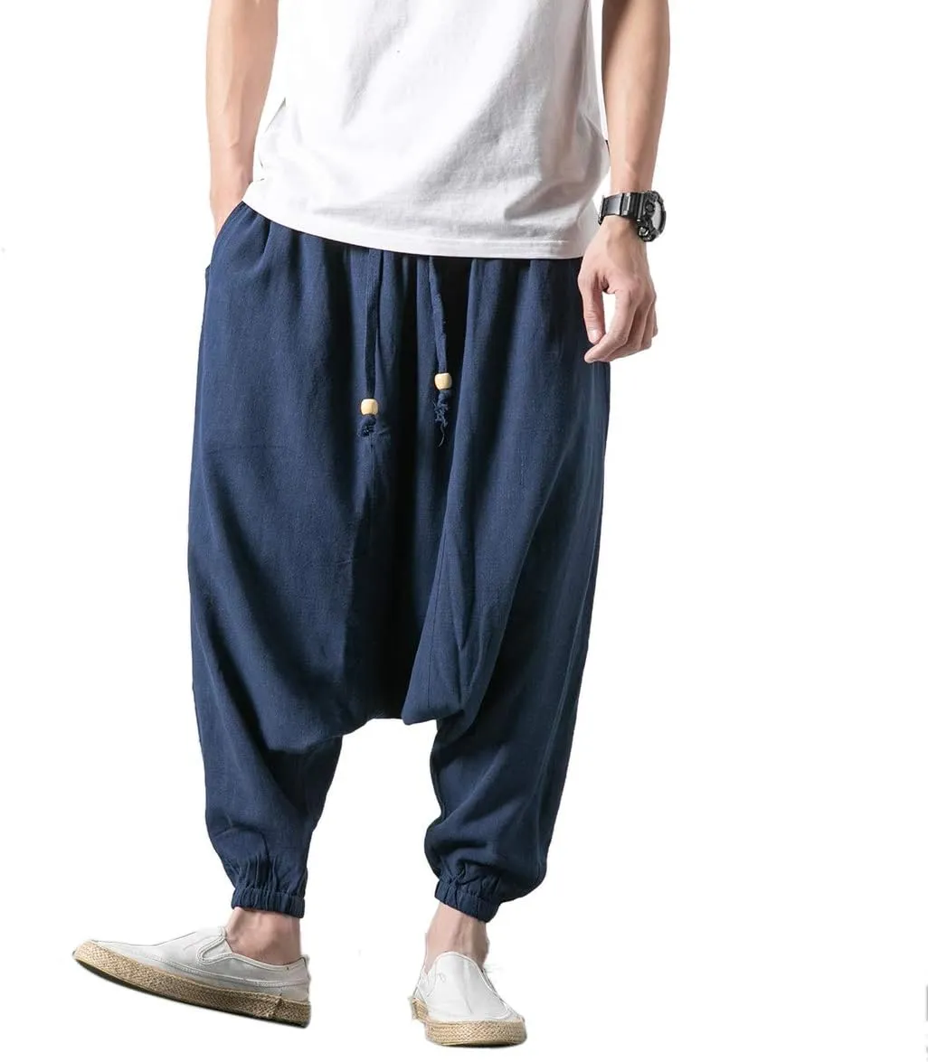 Seidarise Men's Harem Pants, Drop Crotch Pants, Genie Pants Plus Size Harem Jogge Balloon Yoga