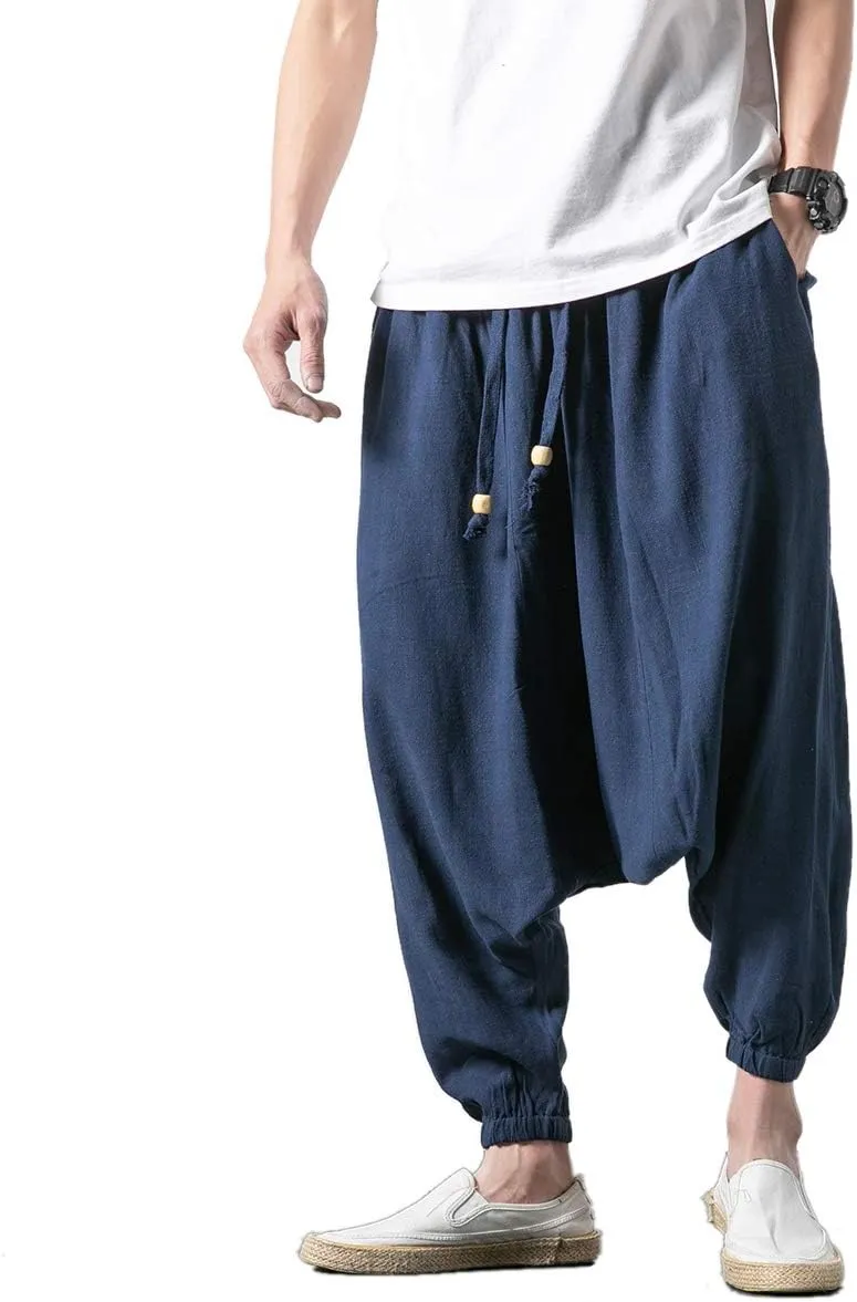 Seidarise Men's Harem Pants, Drop Crotch Pants, Genie Pants Plus Size Harem Jogge Balloon Yoga