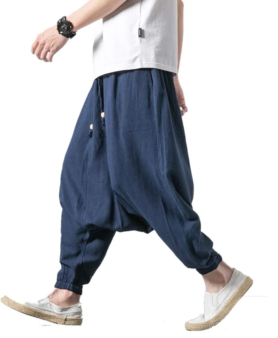 Seidarise Men's Harem Pants, Drop Crotch Pants, Genie Pants Plus Size Harem Jogge Balloon Yoga