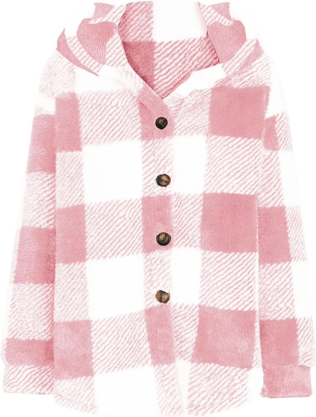 Sherpa Jacket For Women Fuzzy Fleece Winter Coats Plaid Button Down Shacket Casual Warm Teddy Coat Outwear 2023