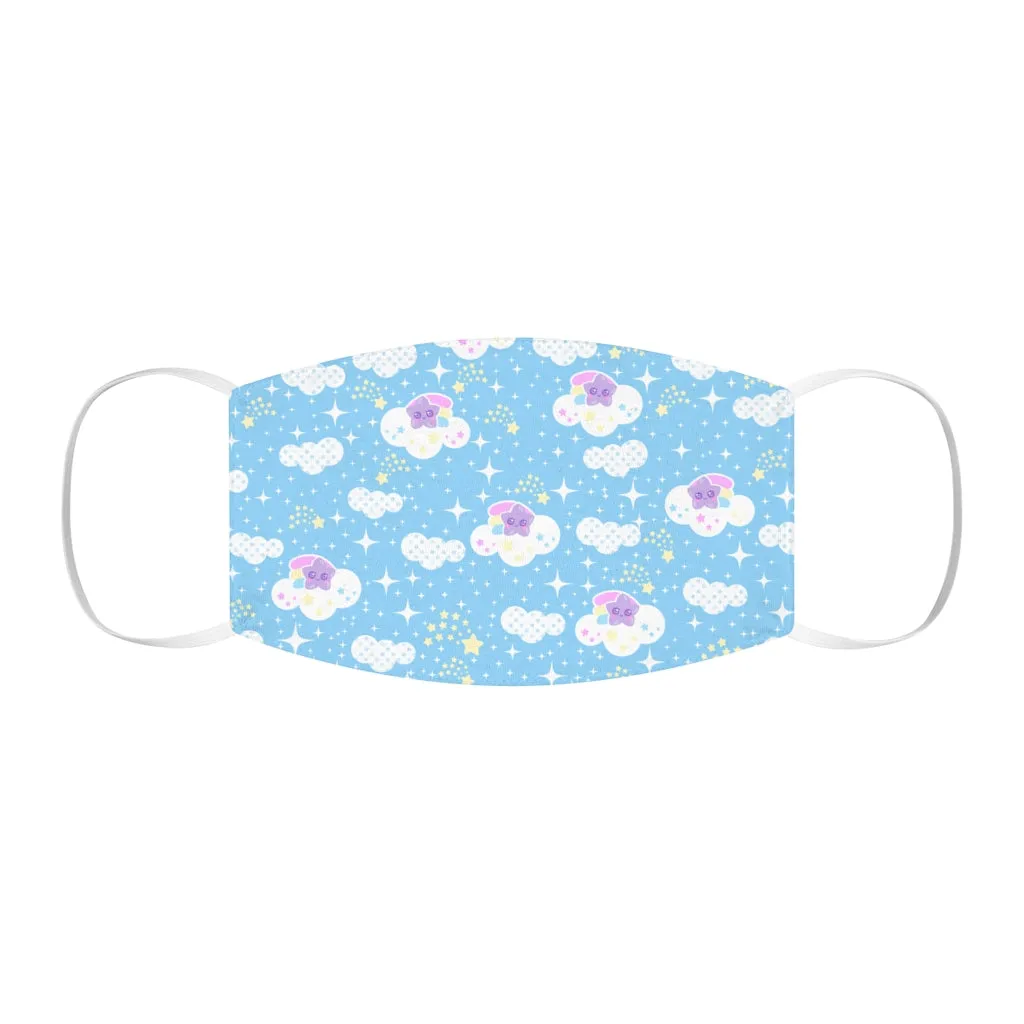 Shooting Star Clouds Blue Snug-Fit Polyester Face Mask