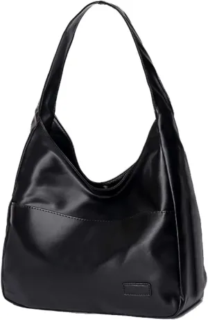 Shoulder Bag for Women Leather Black Purse Large Capacity Minimalist Bucket Bag with Magnetic Clasp Soft Breathable Easy Matching Bags for Women, Black Purse