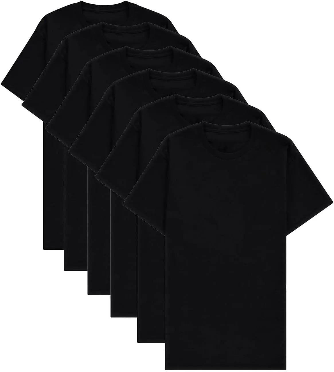 SOCKS'NBULK 12 Pack Wholesale Mens Soft Cotton Slim Fit Crew Neck Short Sleeve T-Shirts Mix Colors Bulk Size
