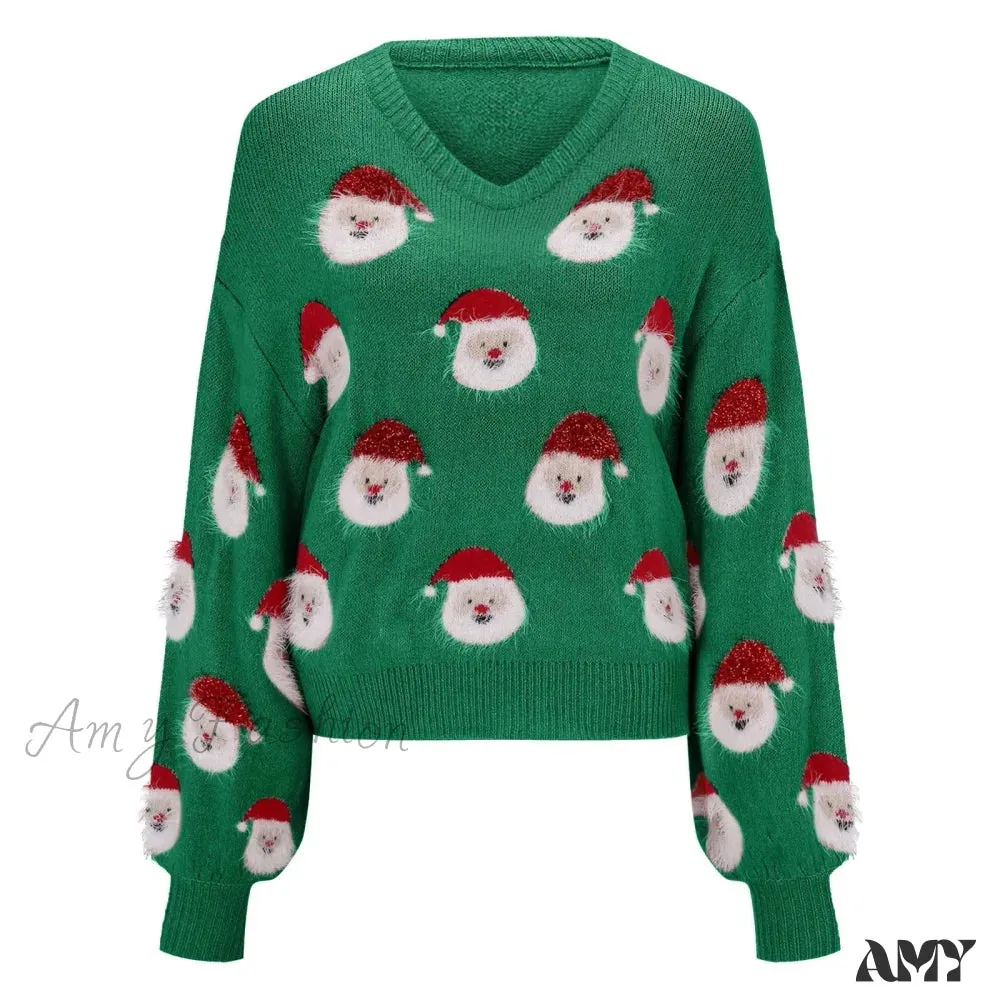 Soft Loose Crewneck Pullover for Autumn Winter Christmas Sweater