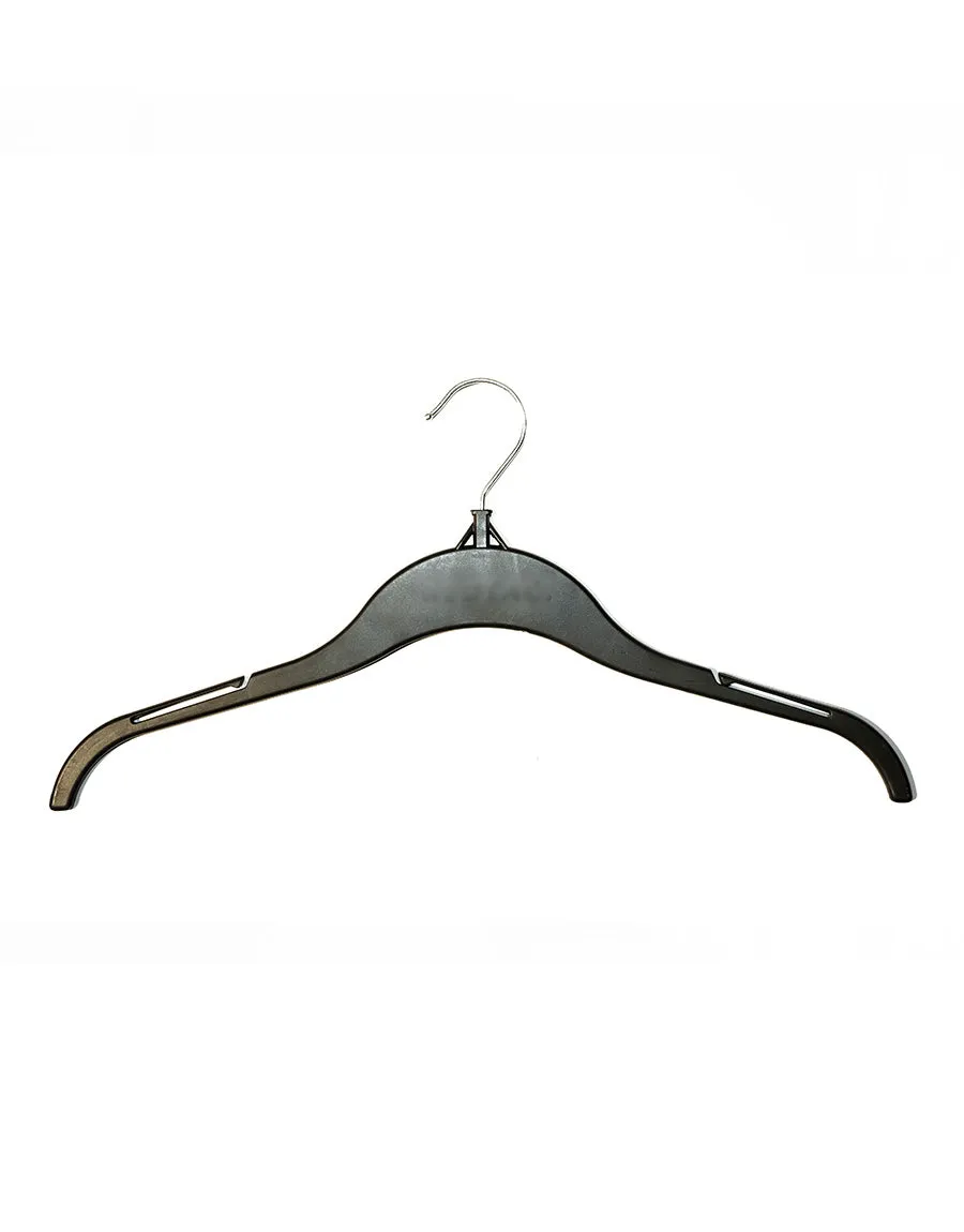 Solid Plastic & Durable  Hanger For Coats/ Clothes  Emb R-T Top-Black