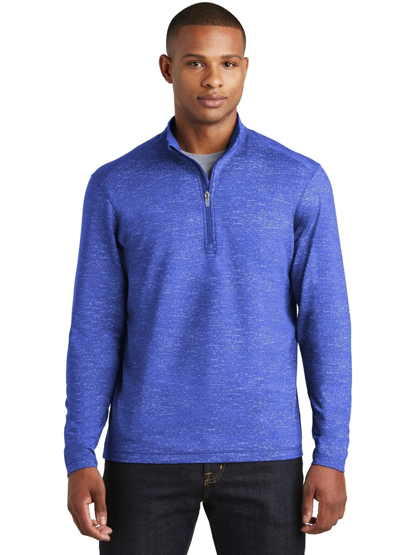 Sport-Tek Sport-Wick Stretch Reflective Heather 1/2-Zip Pullover