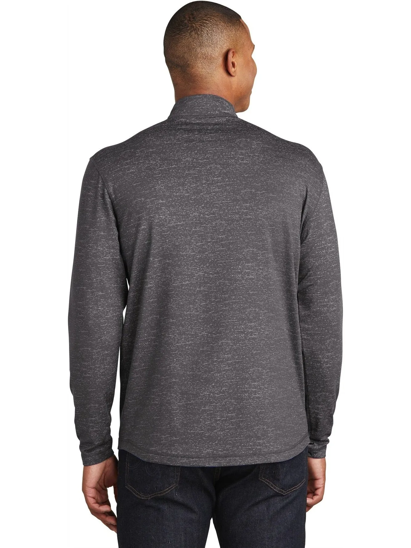 Sport-Tek Sport-Wick Stretch Reflective Heather 1/2-Zip Pullover