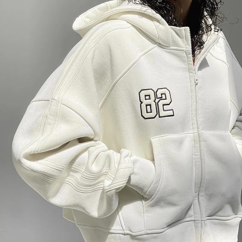 Street oversize style embroidered hoodie